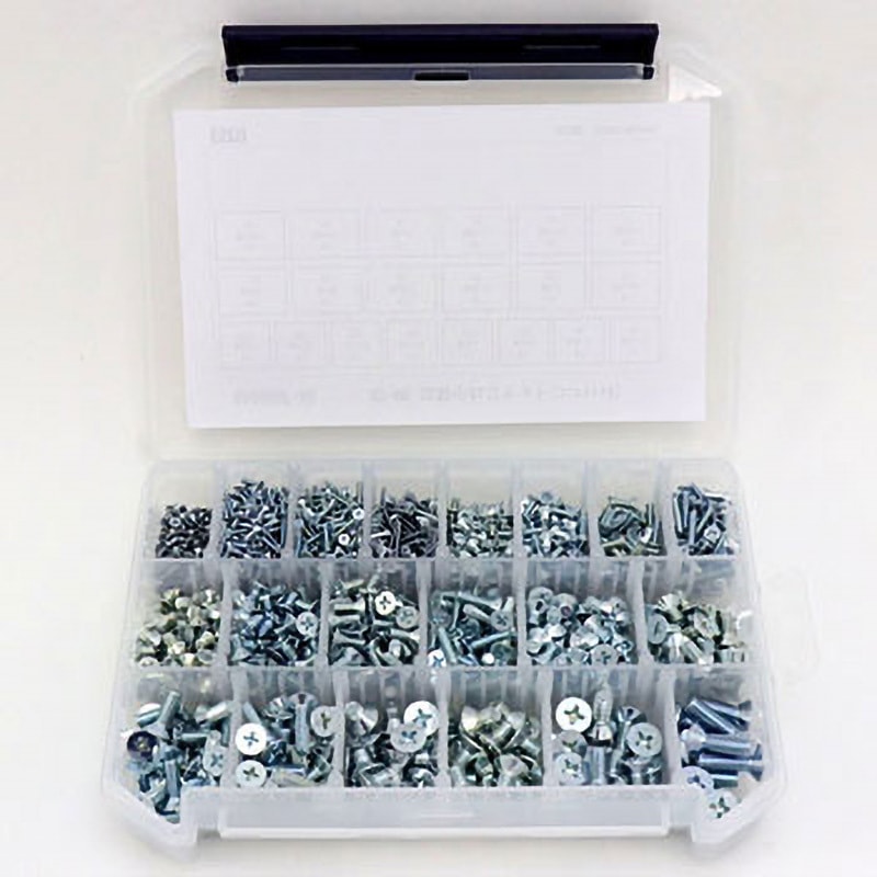 EA949AF-92 M2-M6 皿頭小ねじセット(ユニクロメッキ) エスコ 1個 EA949AF-92