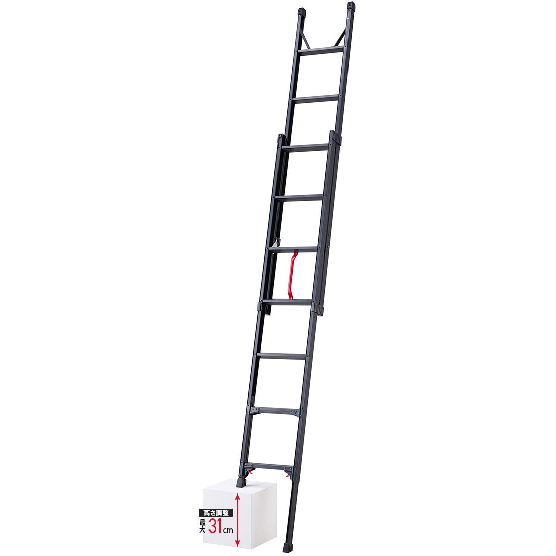 LUB2-38 脚部伸縮2連はしご ブラック・プッシュアップタイプ 長谷川