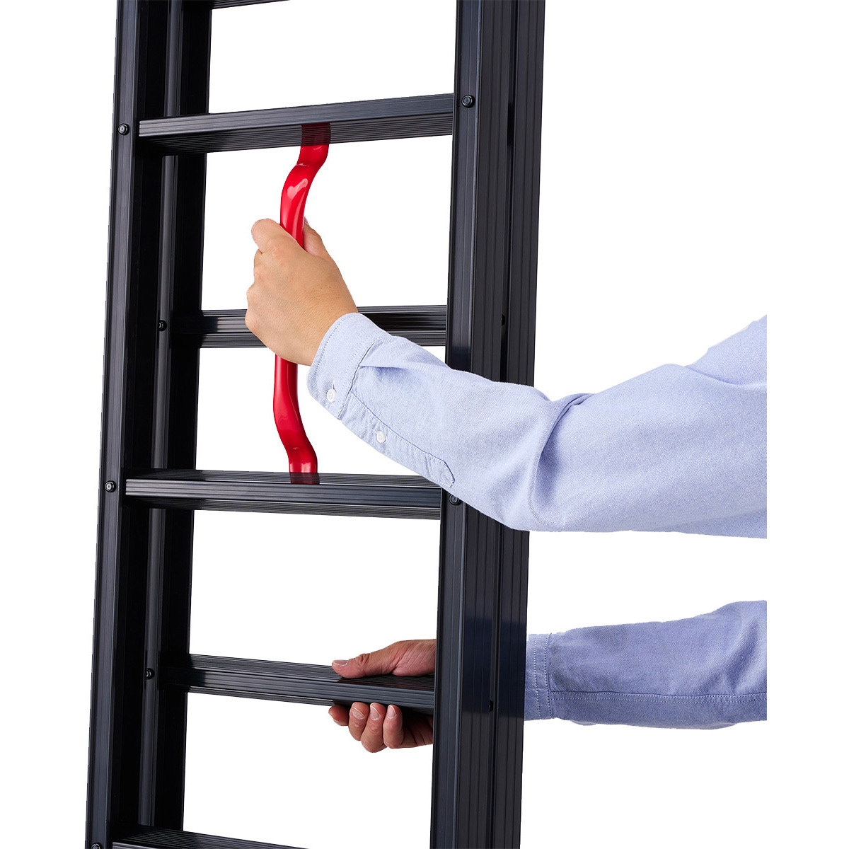 LUB2-45 脚部伸縮2連はしご ブラック・プッシュアップタイプ