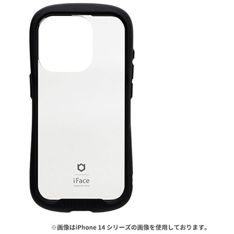 【Iphone15】テクスチャード クリアケース　ブラック 41-959121 [iPhone 15 Pro専用]iFace Reflection強化ガラスクリア