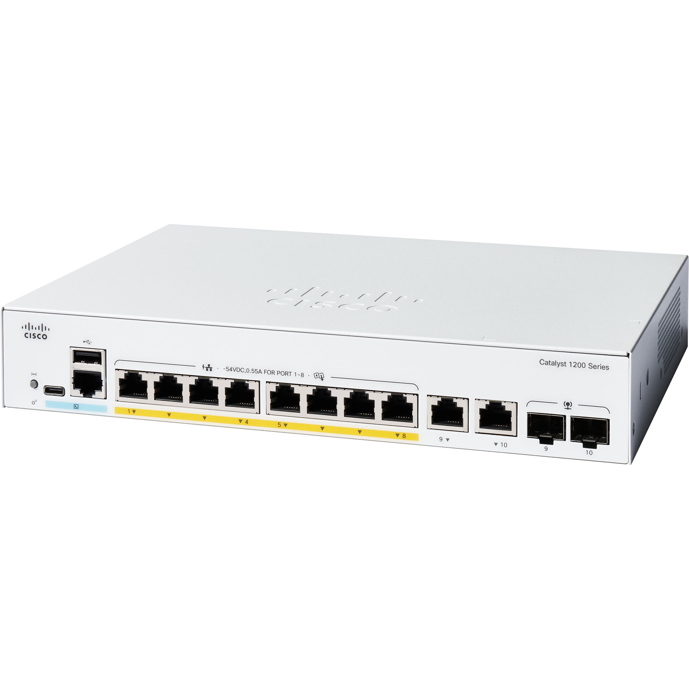 C1200-8FP-2G Catalyst 1200 スマート スイッチ 8 ポート GE フル PoE 2x1GE コンボ 金属筐体 静音ファンレス 1台 Cisco(シスコ) 【通販モノタロウ】 32,487円