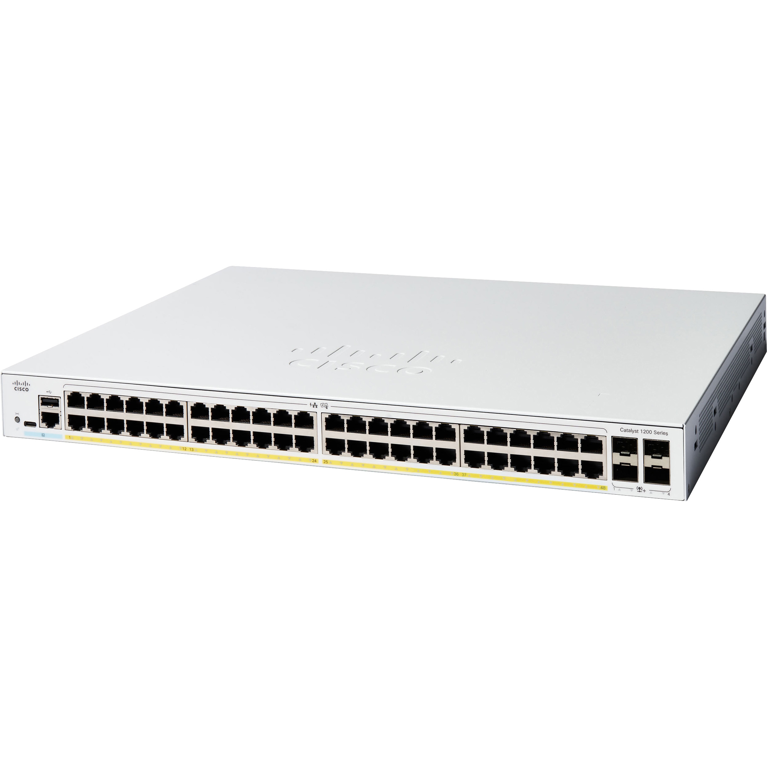 C1200-48P-4X Catalyst 1200 スマート スイッチ 48 ポート GE PoE 4x10GE SFP+ 金属筐体 Cisco(シスコ) ファン1個
