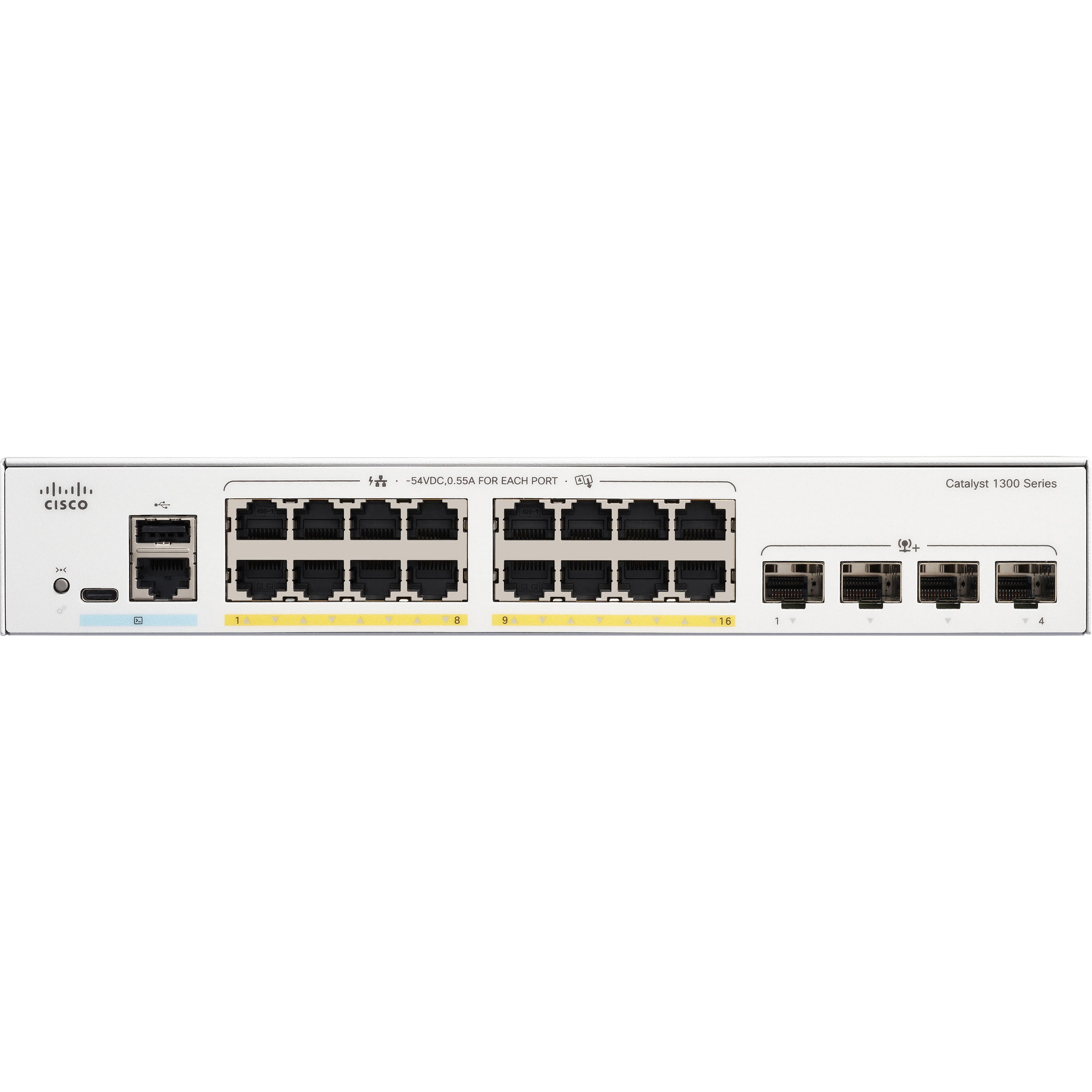 C1300-16P-4X Catalyst 1300マネージド スイッチ 16 ポート GE PoE