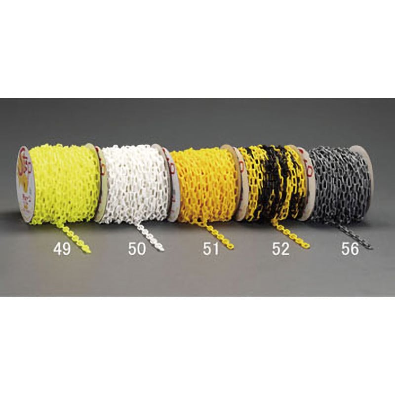 EA980A-49 6.0mmx50m プラスチックチェーン(蛍光黄) エスコ 1個 EA980A-49