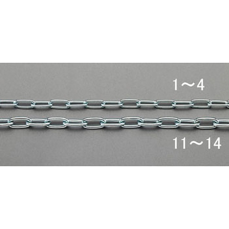 EA980TJ-14 2.6mmx30m リンクチェーン(スチール製) エスコ ユニクロメッキ 荷重70kg