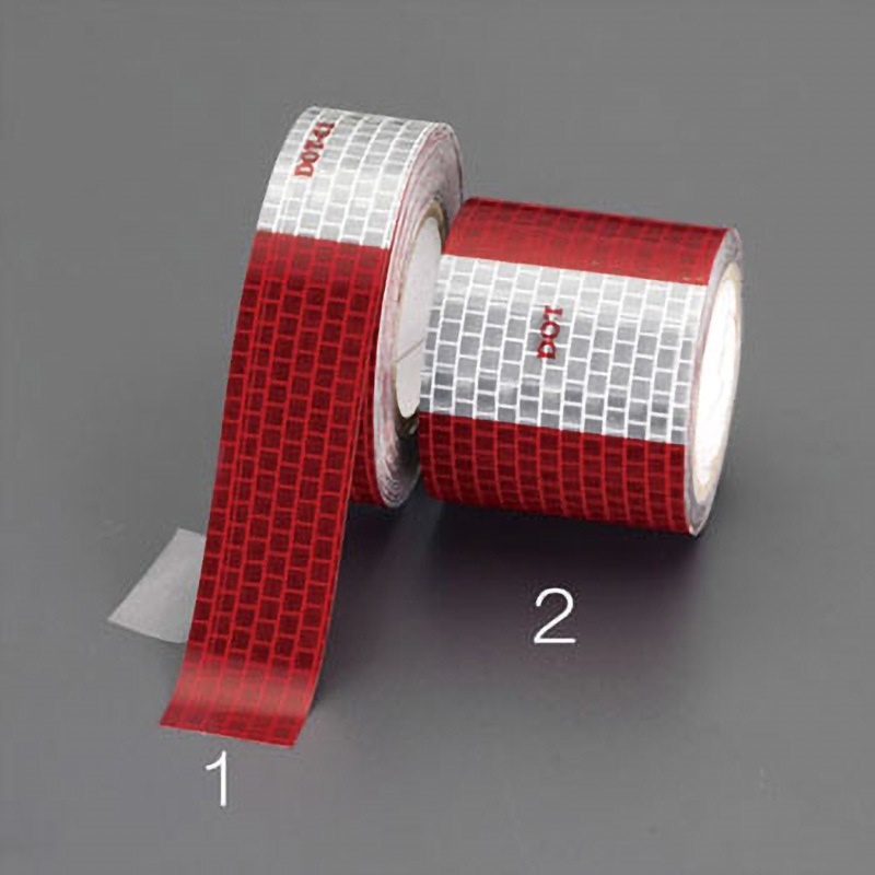 EA983GR-2 50mmx 3 m ハイレベル反射テープ(赤/白) エスコ レッド/シルバー色