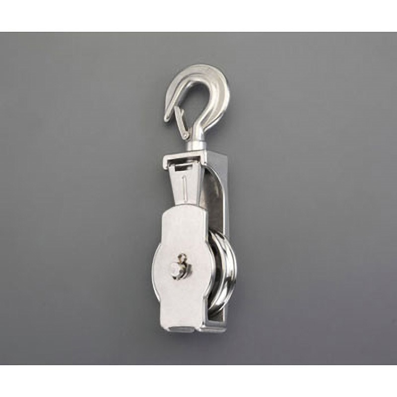 EA987SR-3 76.0mm フック付滑車(ステンレス製) エスコ 荷重675kg スイベル式(360°回転) 全長240mm  EA987SR-3