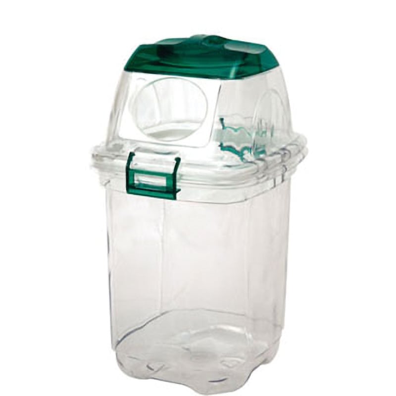 EA995CA-7 45L 透明ダストボックス [ペットボトル用] エスコ 本体+フタ 緑色 オープン式 8,034円