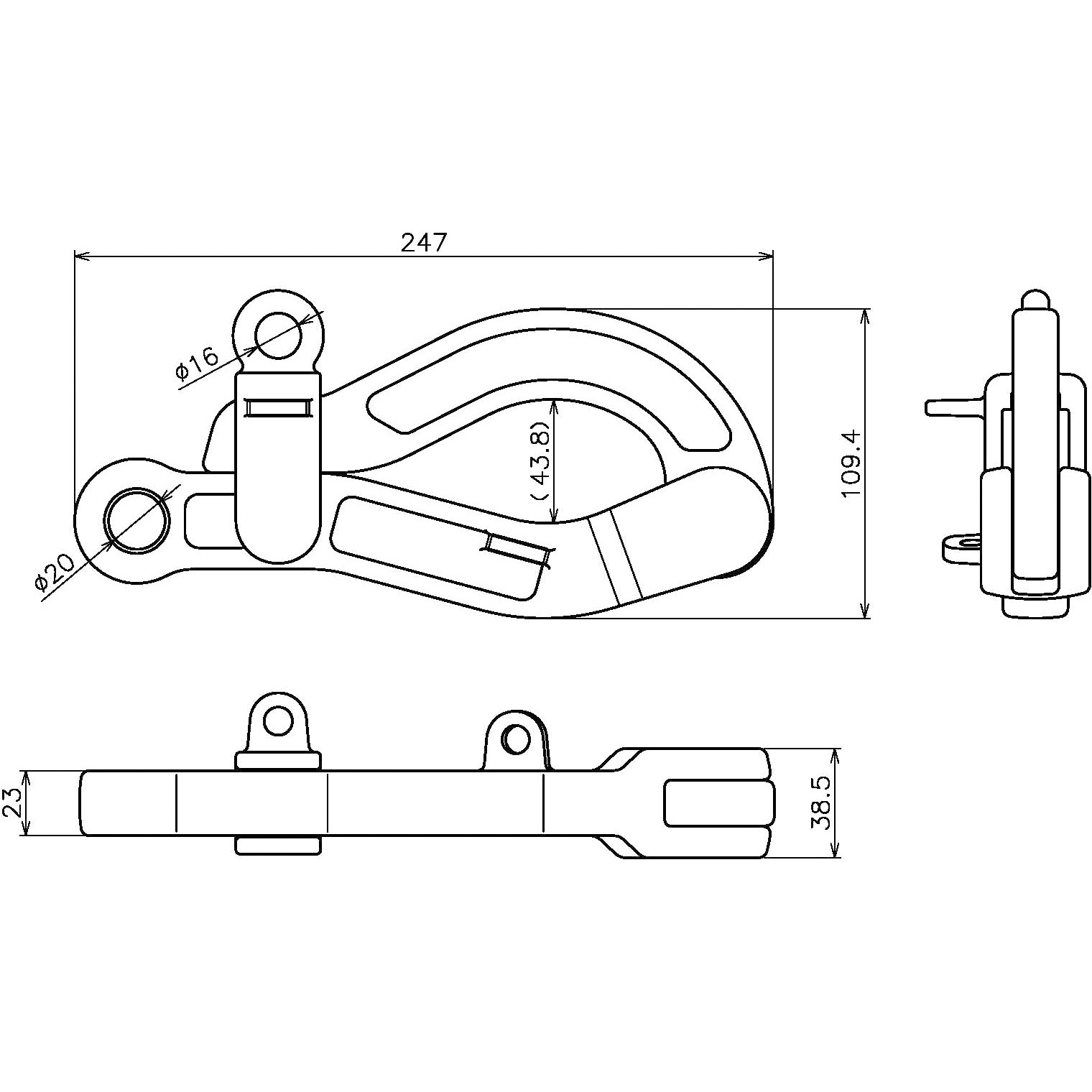 浅野金属工業 AK4401 底引金具 M 浅野金属工業 底引金具M AK4401