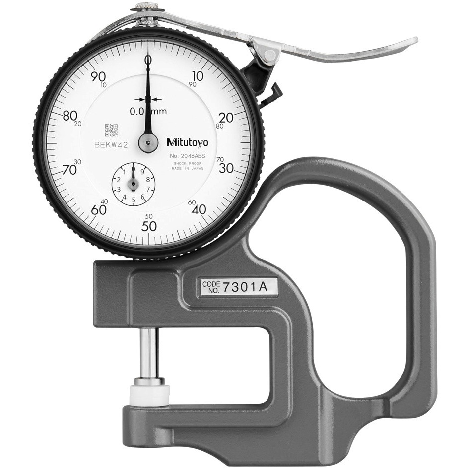 7301A(ミツトヨ実施校正書・トレーサビリティ体系図付) ダイヤルシックネスゲージ Mitutoyo(ミツトヨ) 目量0.01mm測定範囲0～10mm