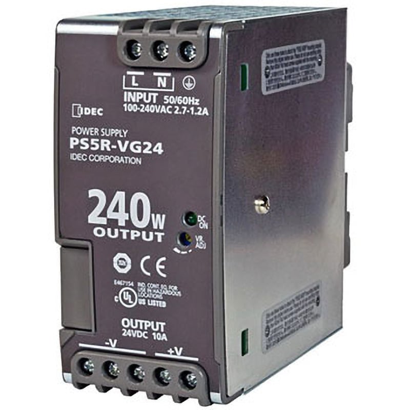 IDEC(アイデック) スイッチング電源 PS5R-V形 240W・24V DINレール取付 AC100~240V PS5R-VG24 - 3