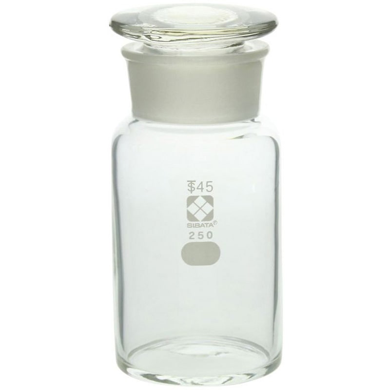 【柴田計器】ガラス器具　試薬びん 広口 白　500ml×3と250ml×1 柴田計器ガラス器具 試薬びん 広口 白 500ml×3と250ml×1 柴田