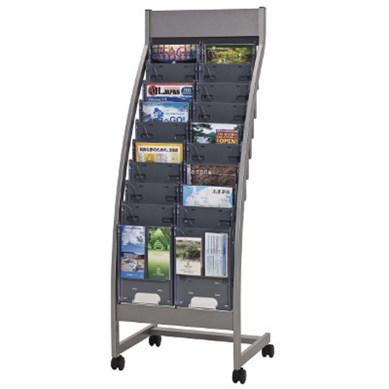 PSR-C210-GR パンフレットスタンド 10段 グレー PSR-Cシリーズ ナカキン 2列10段タイプ