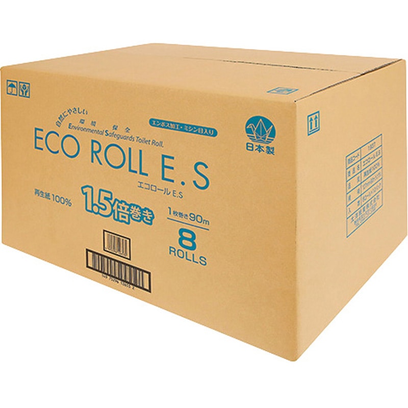 ES90 トイレットペーパー ECO ROLL E.S ES90シリーズ 1箱(12パック×8ロール) 太洋紙業 【通販モノタロウ】