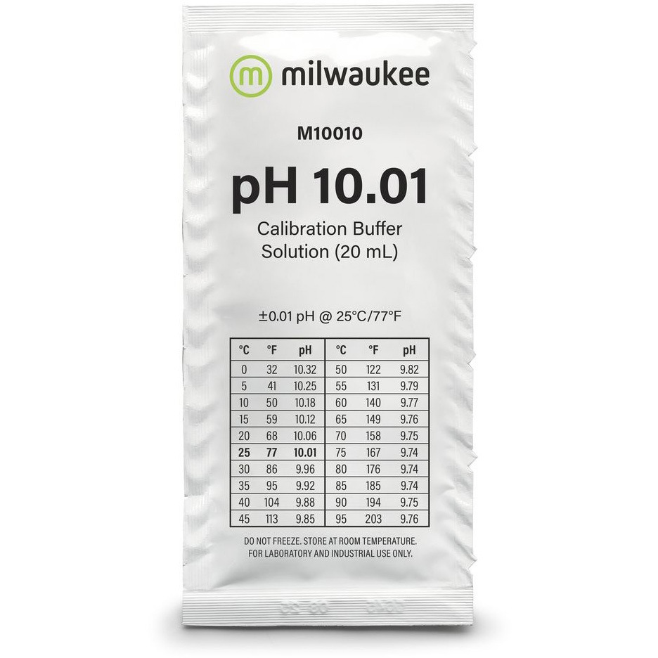 M10010B pH標準液(20mL×25袋) Milwaukee(ミルウォーキー) pH値10.01  1セット M10010B
