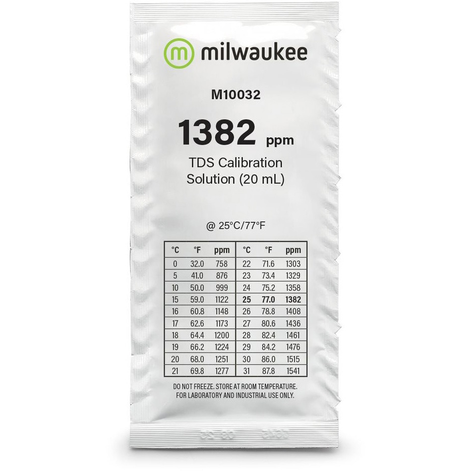 M10032B EC/TDS標準液(20mL×25袋) Milwaukee(ミルウォーキー) 1382 TDS(ppm)  1セット M10032B