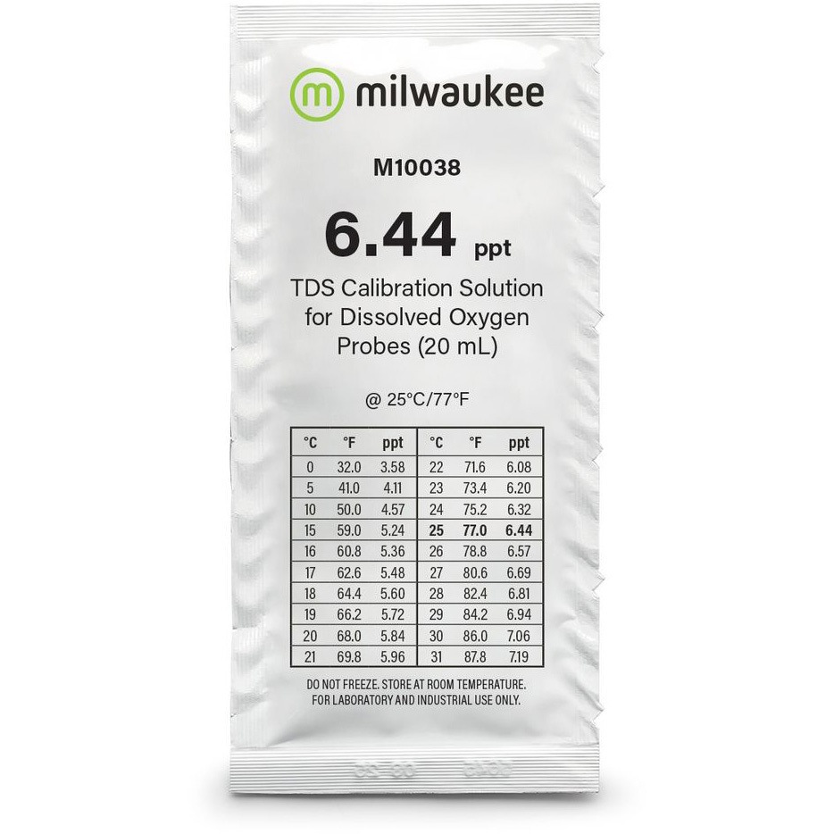 M10038B EC/TDS標準液(20mL×25袋) Milwaukee(ミルウォーキー) 6.44 TDS(ppt) 1セット M10038B