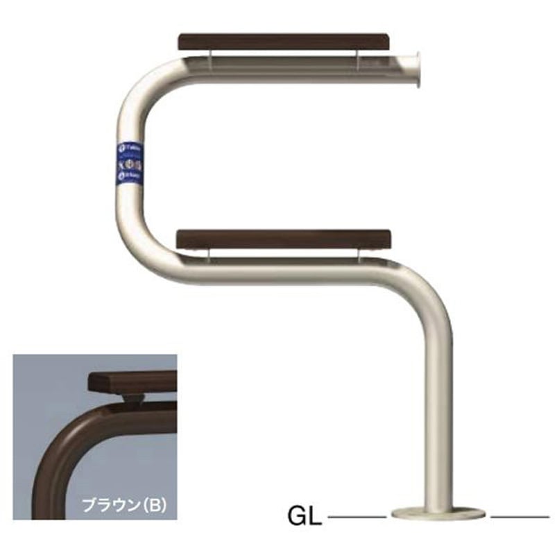 SPB-7B-L(C) サポーター スマートベンチ ベース式 左側仕様 サンポール 寸法Φ60.5(t2.8) WP650×H1000mm