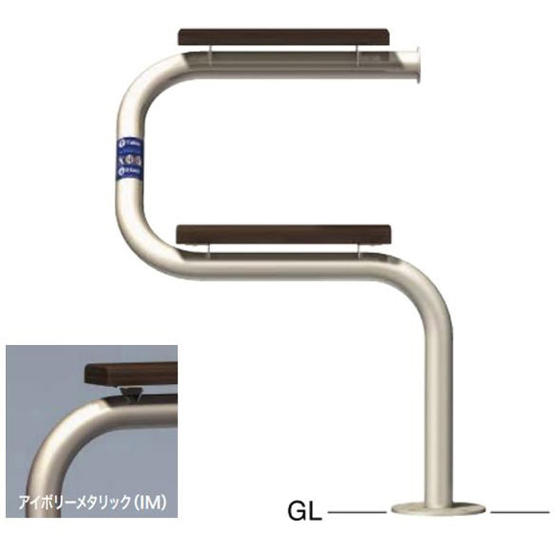 SPB-7B-L(IM) サポーター スマートベンチ ベース式 左側仕様 サンポール 寸法Φ60.5(t2.8) WP650×H1000mm