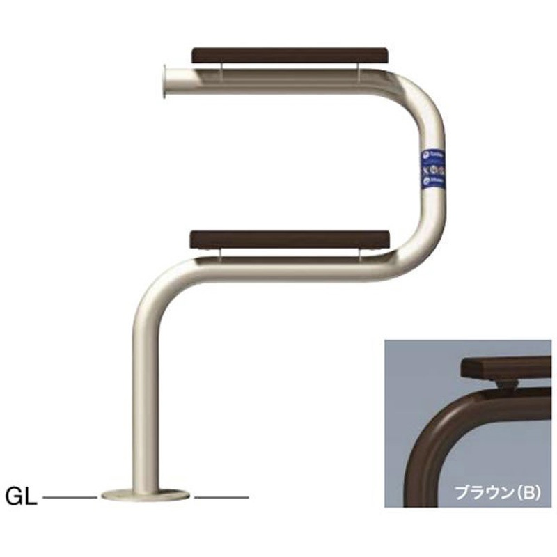 SPB-7B-R(C) サポーター スマートベンチ ベース式 右側仕様 サンポール 寸法Φ60.5(t2.8) WP650×H1000mm