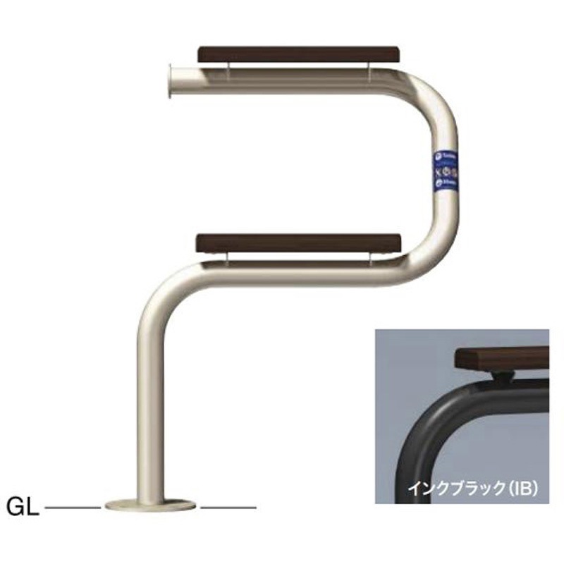 SPB-7B-R(IB) サポーター スマートベンチ ベース式 右側仕様 サンポール 寸法Φ60.5(t2.8) WP650×H1000mm