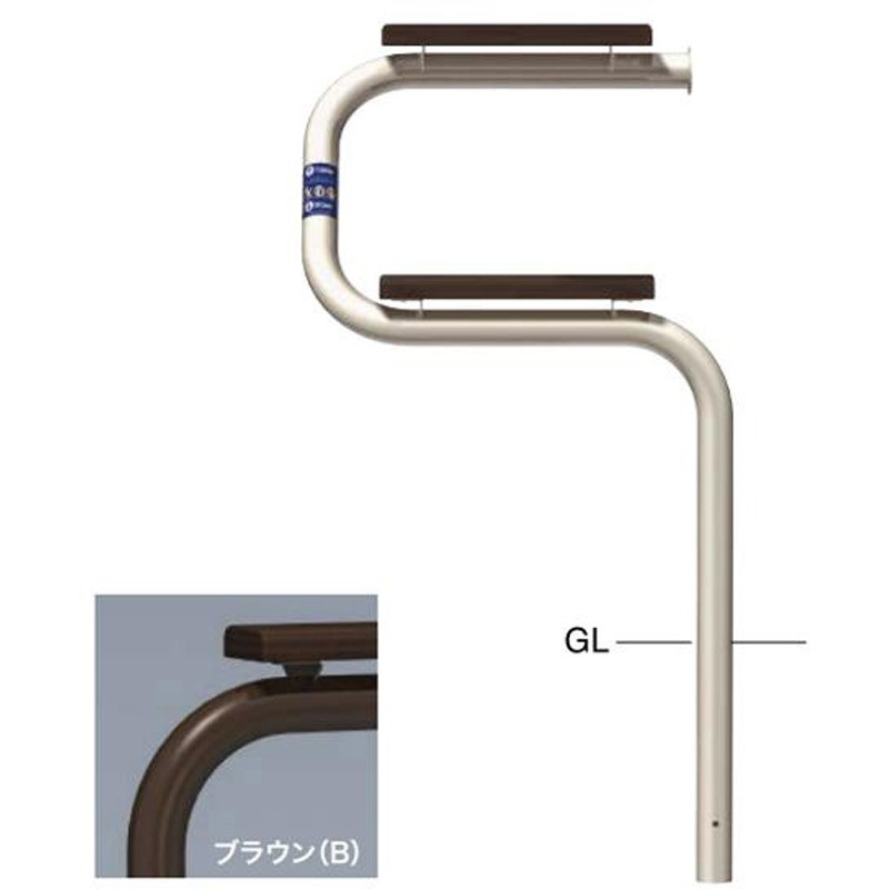 SPB-7U-L(C) サポーター スマートベンチ 固定式 左側仕様 サンポール 寸法WP650×H1000×D432.5(SH600)mm