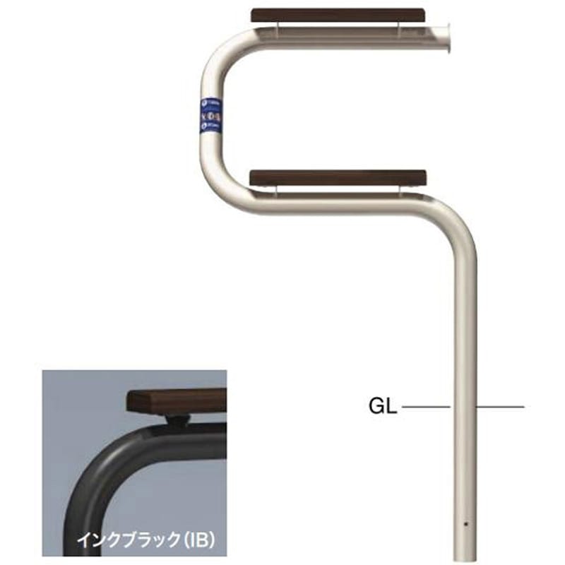 SPB-7U-L(IB) サポーター スマートベンチ 固定式 左側仕様 サンポール 寸法WP650×H1000×D432.5(SH600)mm