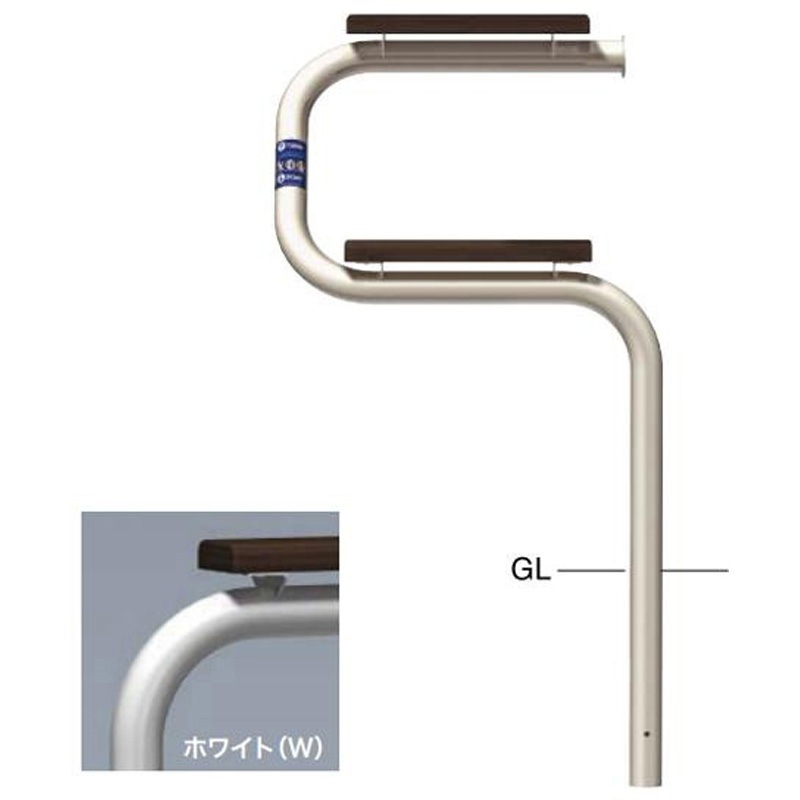 SPB-7U-L(W) サポーター スマートベンチ 固定式 左側仕様 サンポール 寸法WP650×H1000×D432.5(SH600)mm