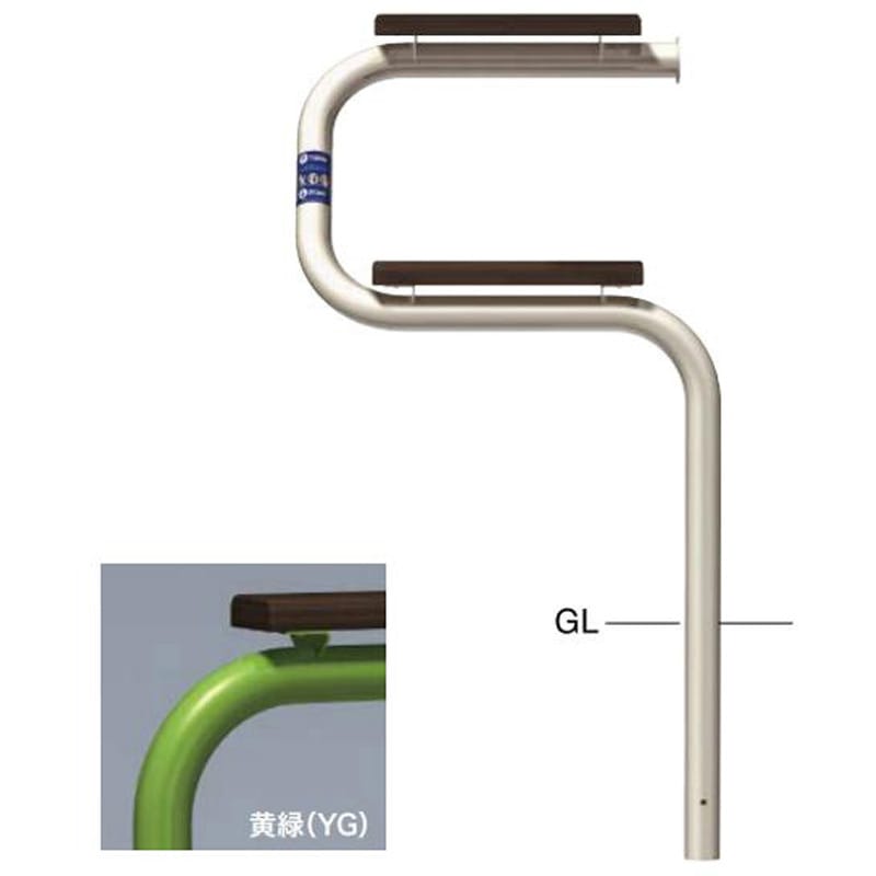 SPB-7U-L(YG) サポーター スマートベンチ 固定式 左側仕様 サンポール 寸法WP650×H1000×D432.5(SH600)mm