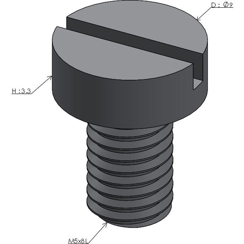 AMB5x8L モリブデンボルト(スリワリ) アローズ すりわり穴 呼びM5首下