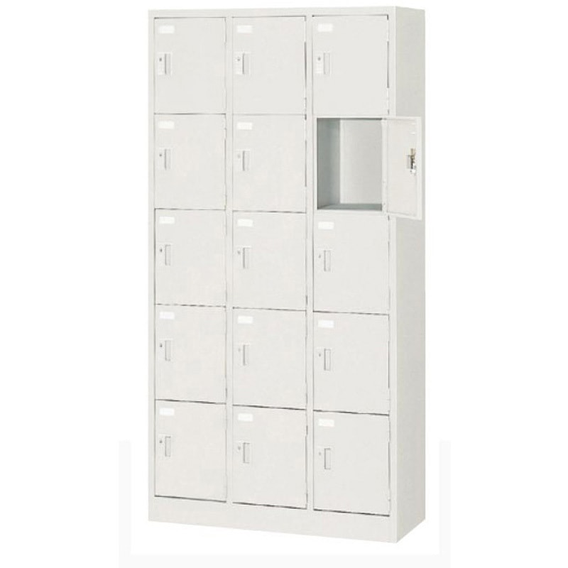 SG-15NA ロッカー_多人数用ロッカー(シリンダー錠) アイリスチトセ ライトグレー色 幅900mm奥行380mm高さ1790mm  SG-15NA