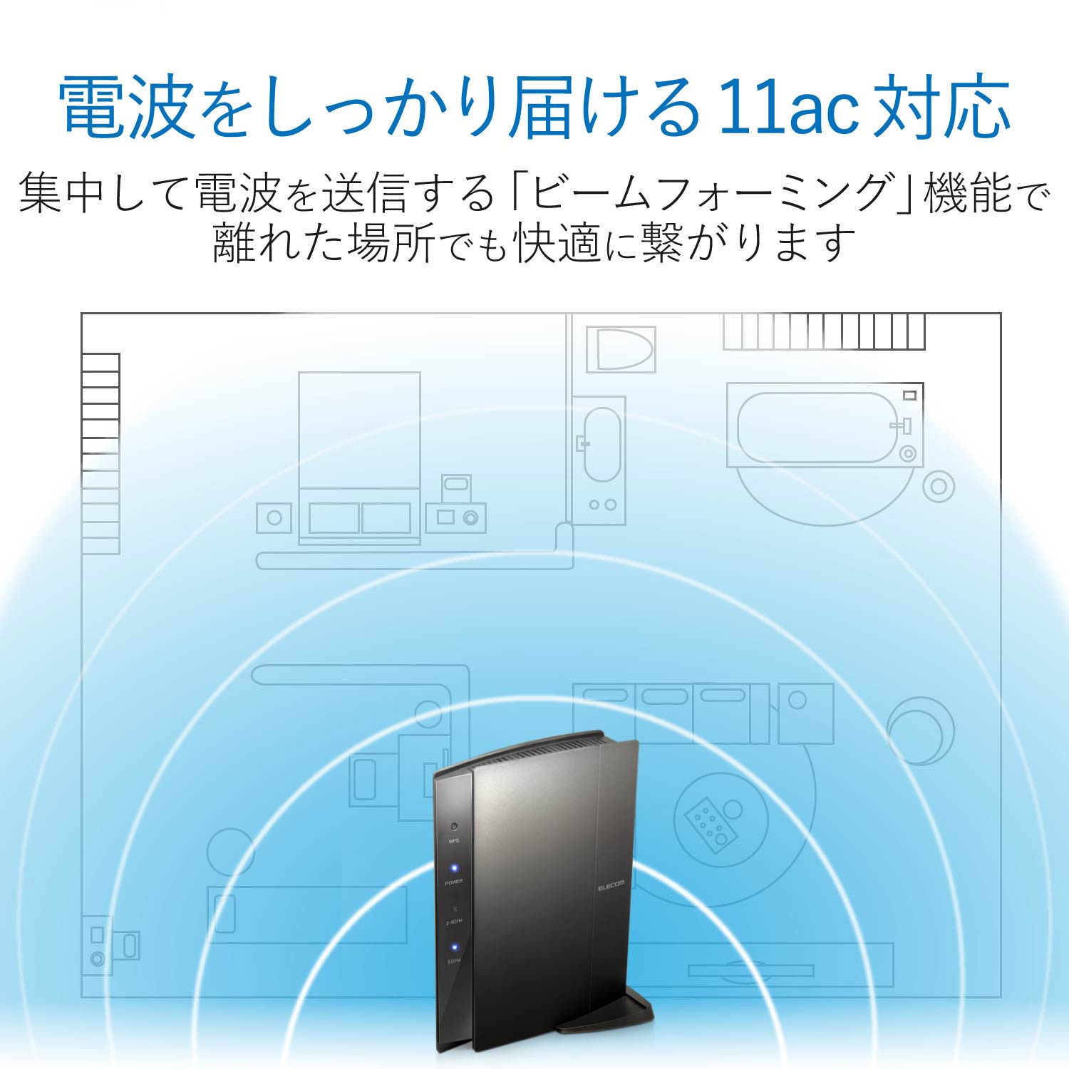 Wrc 1167ghbk S Wifi ルーター 無線lan 親機 867 300mbps 有線giga テレビ インターネット 1台 エレコム 通販サイトmonotaro