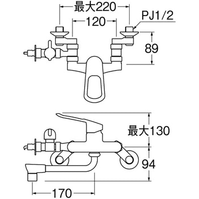 K17111ED-13 シングル分岐混合栓 SANEI(旧:三栄水栓製作所) 一般