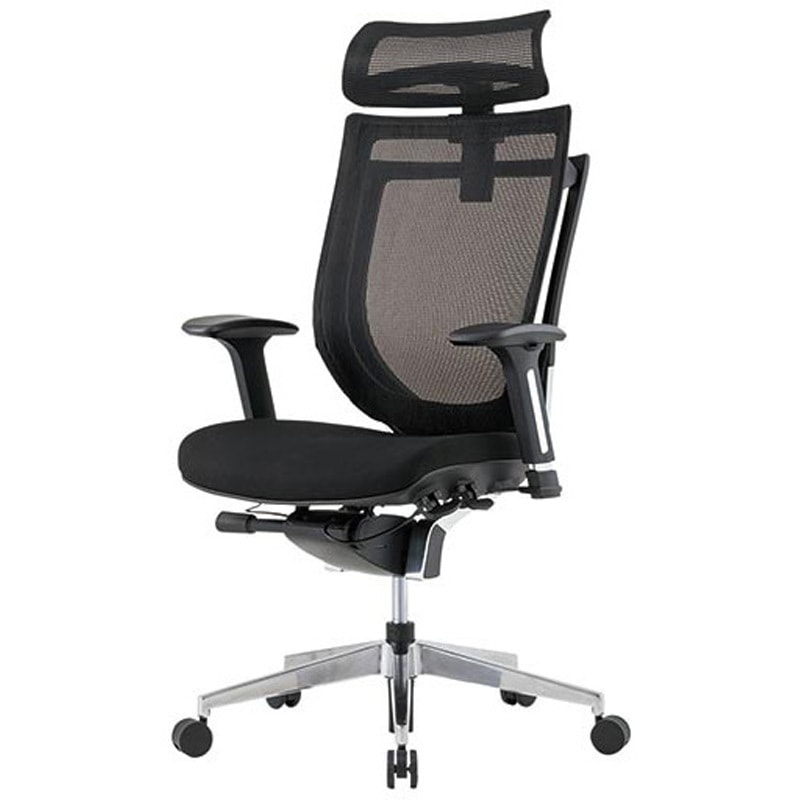 VIG-A50H1-MF-B オフィスチェア_VIGOR-EXEシリーズ アイリスチトセ キャスターあり 肘掛なし ブラック色   VIG-A50H1-MF-B