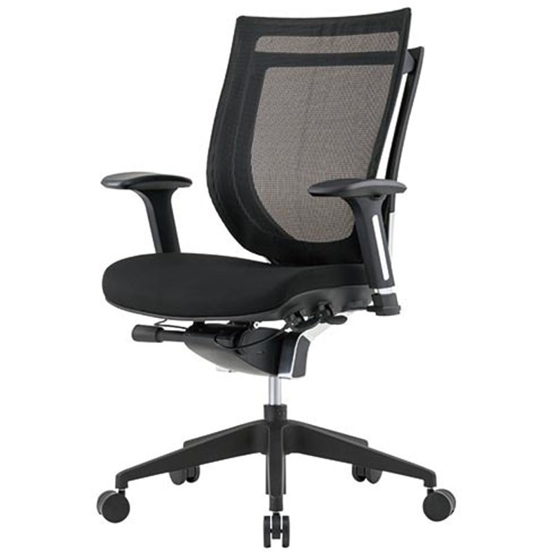 VIG-P50M1-MF-B オフィスチェア_VIGOR-ST シリーズ アイリスチトセ キャスターあり 肘掛あり ブラック色   VIG-P50M1-MF-B