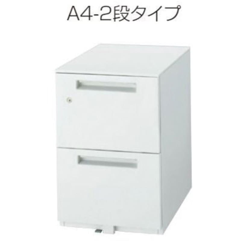 IC-ワゴンA4-2-606CK OW 事務用デスク_ワゴン アイリスチトセ 2段 色OW 幅395mm奥行585mm高さ606mm