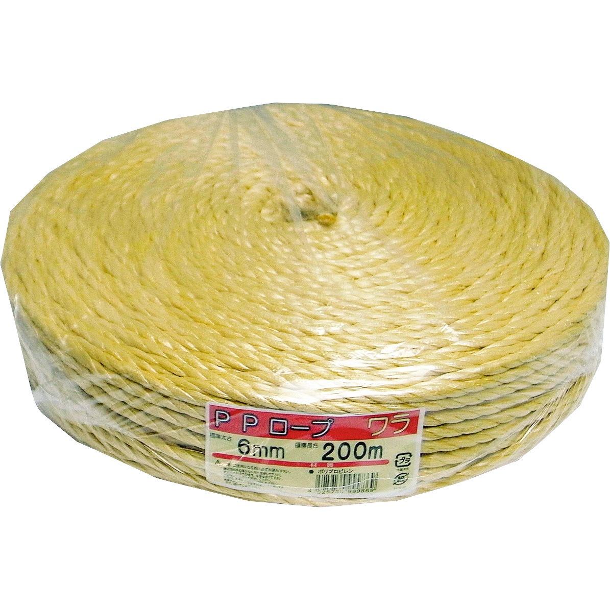 PP6-200WARA PPソフトロープ まつうら工業 ポリ袋入り わら色 太さ6mm
