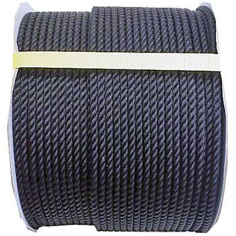 PE6-200BK R PEロープ まつうら工業 ドラム巻 黒色 太さ6mm