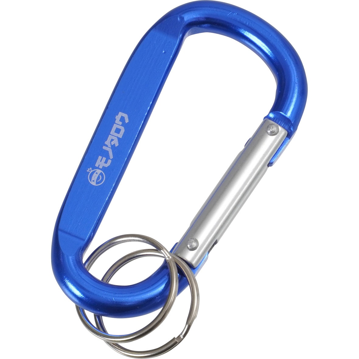 カラビナ リング付 モノタロウ オフセットD型 ブルー色 - 【通販