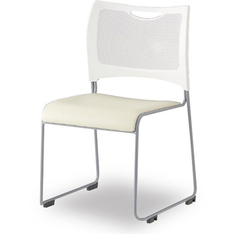 MCX-02-V 会議用椅子_スタッキングチェアMCX-02シリーズ アイリスチトセ ポリプロピレン ホワイト/ホワイト (SS)色 スタッキング可 高さ790mm幅490mm奥行525mm