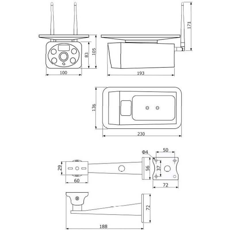 TSD-SPSD400T 4MP録画機能付防水ソーラーカメラ 東進電機工業 解像度2560×1440 レンズサイズ2.8mm TSD-SPSD400T  - 【通販モノタロウ】