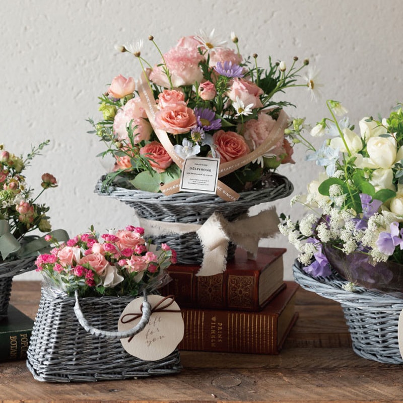 KGS-RMB シャビーグレーラウンドバスケット HEADS(ヘッズ) サイズM 1