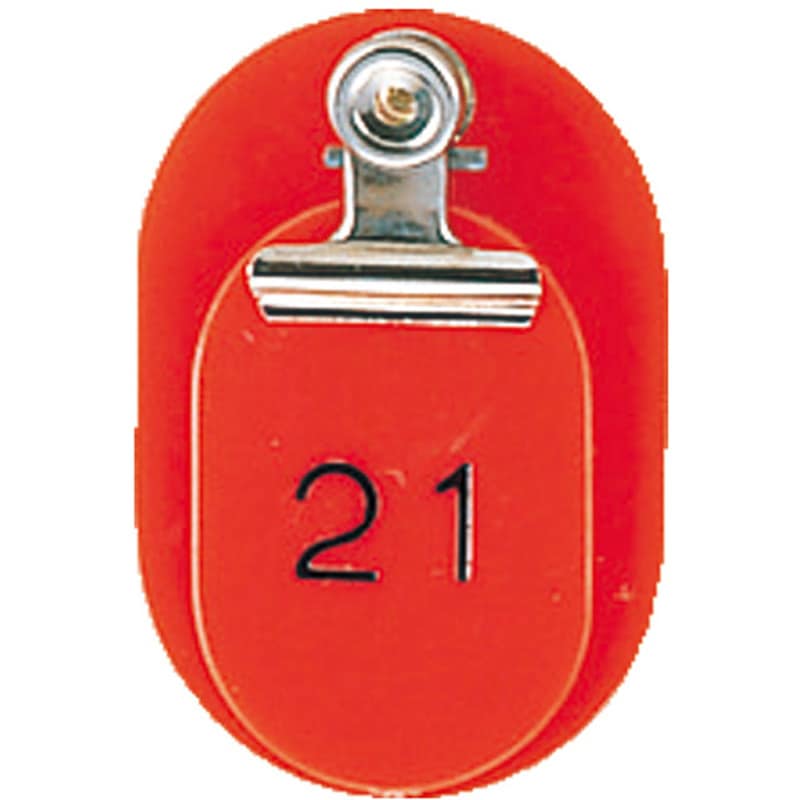 R-1ページ CT-1-1-R 親子番号札 小判型 1～50(1組) 共栄プラスチック