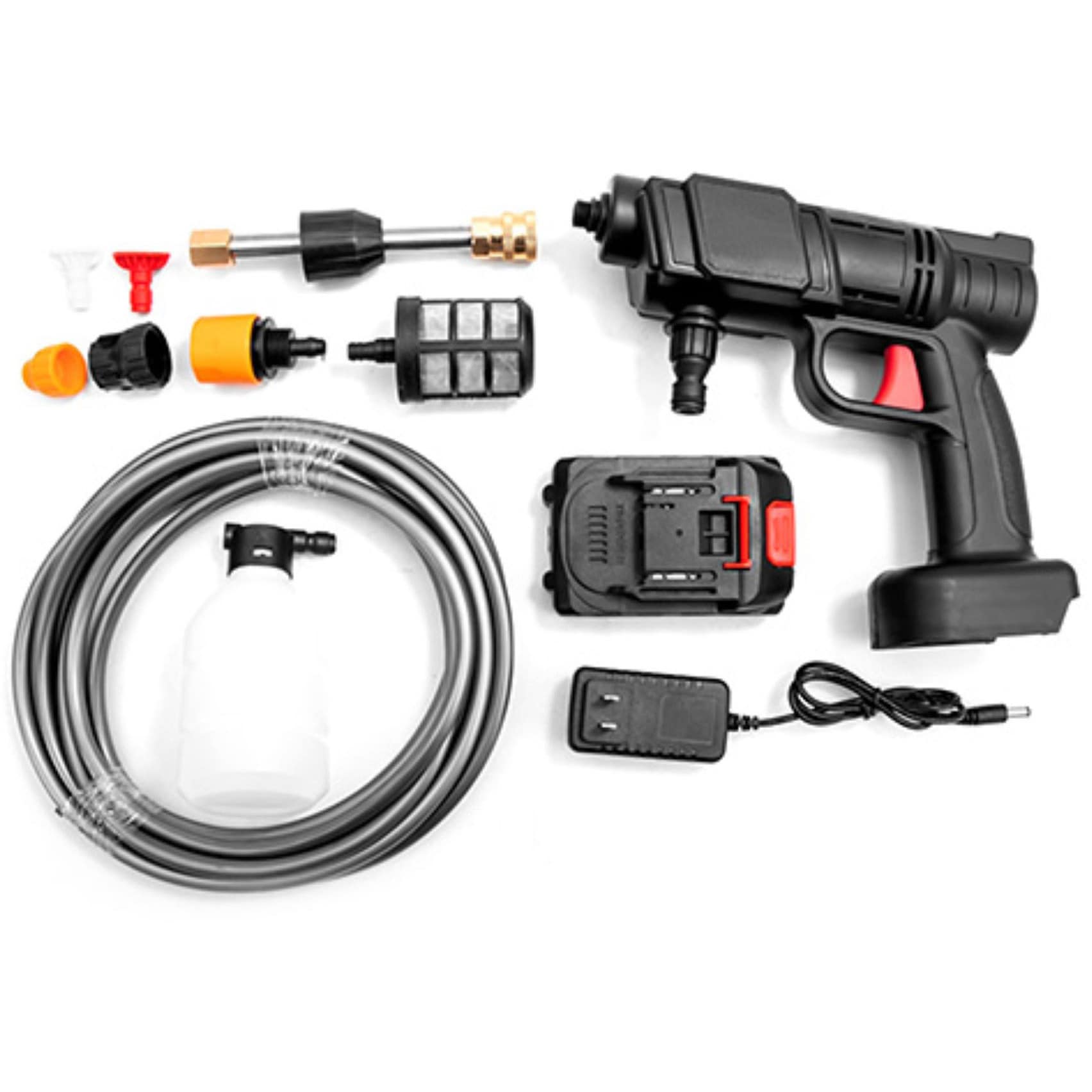 高圧洗浄機 コードレス 充電式 DL-YU276 充電式高圧洗浄機 コードレス 軽量 直噴/拡散/泡3種ノズル