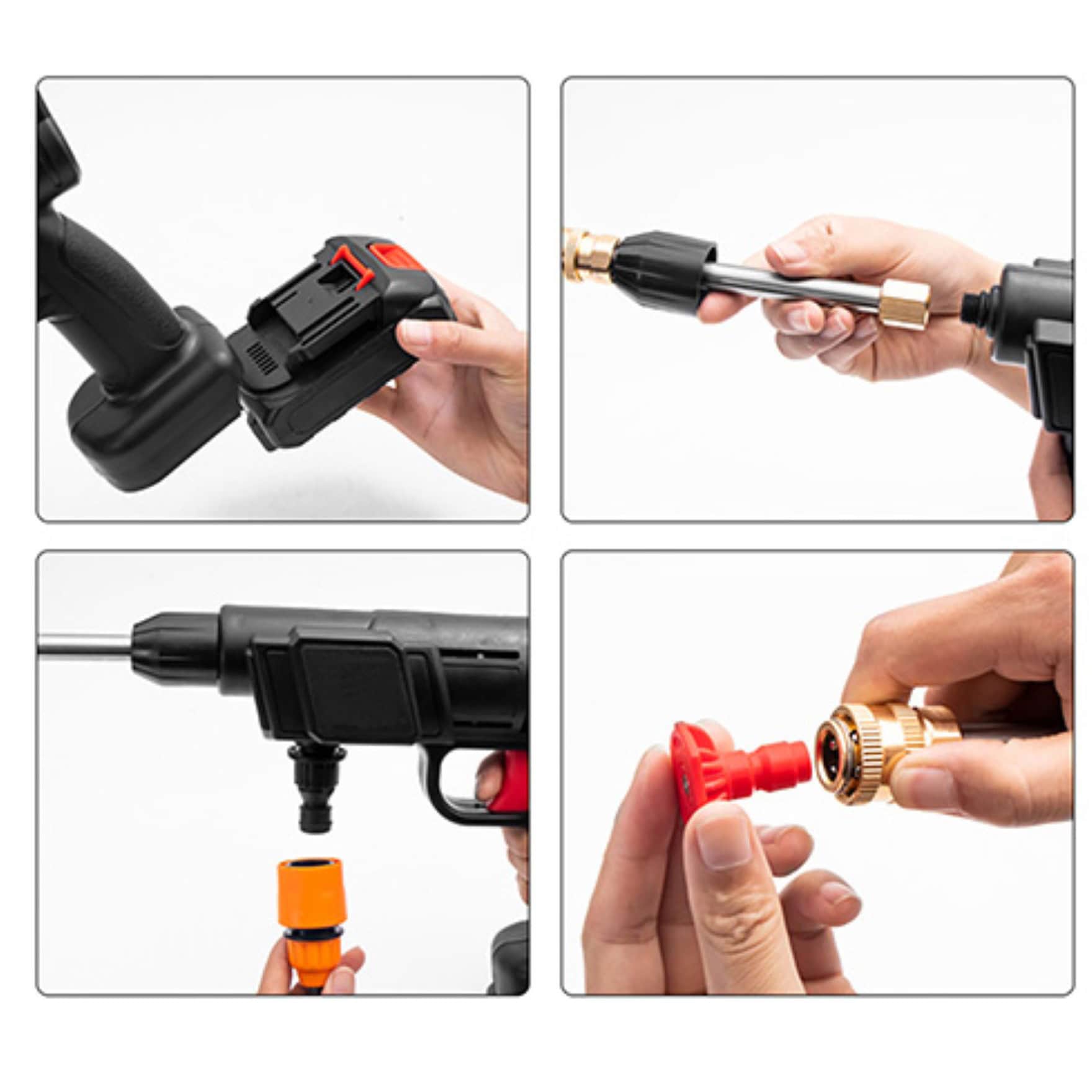 DL-YU276 充電式高圧洗浄機 コードレス 軽量 直噴/拡散/泡3種ノズル