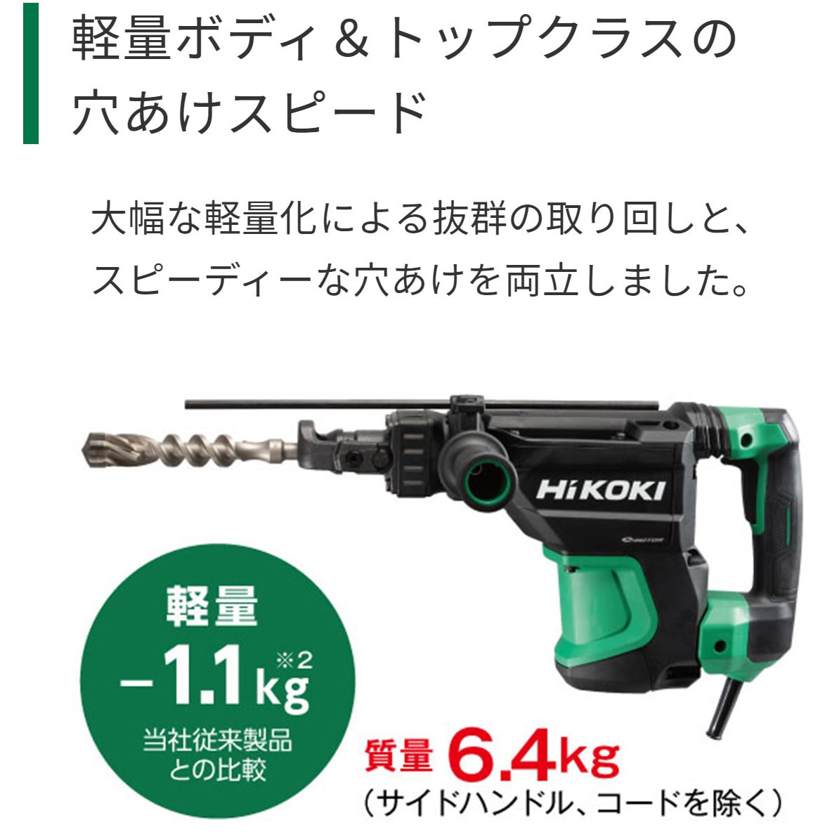 DH40SE2 ハンマドリル HiKOKI(旧:日立工機) 六角シャンク - 【通販