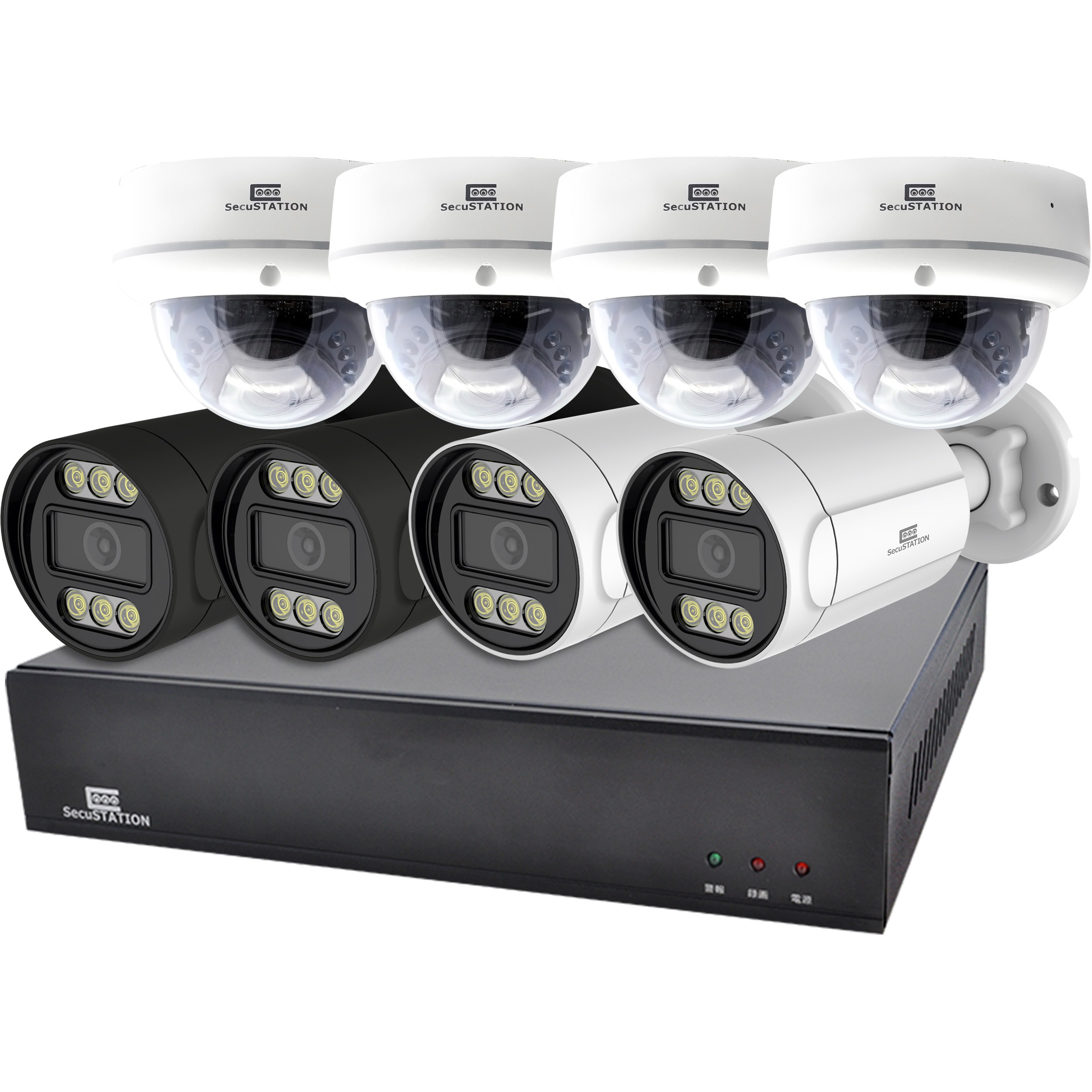 SC-XZ88K-5P-400-4HD SecuSTATION POE8ch録画装置+400万画素カメラ5台