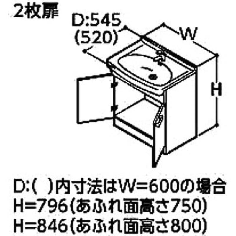 TOTO 【LDA606AYQRK】 洗面化粧台-