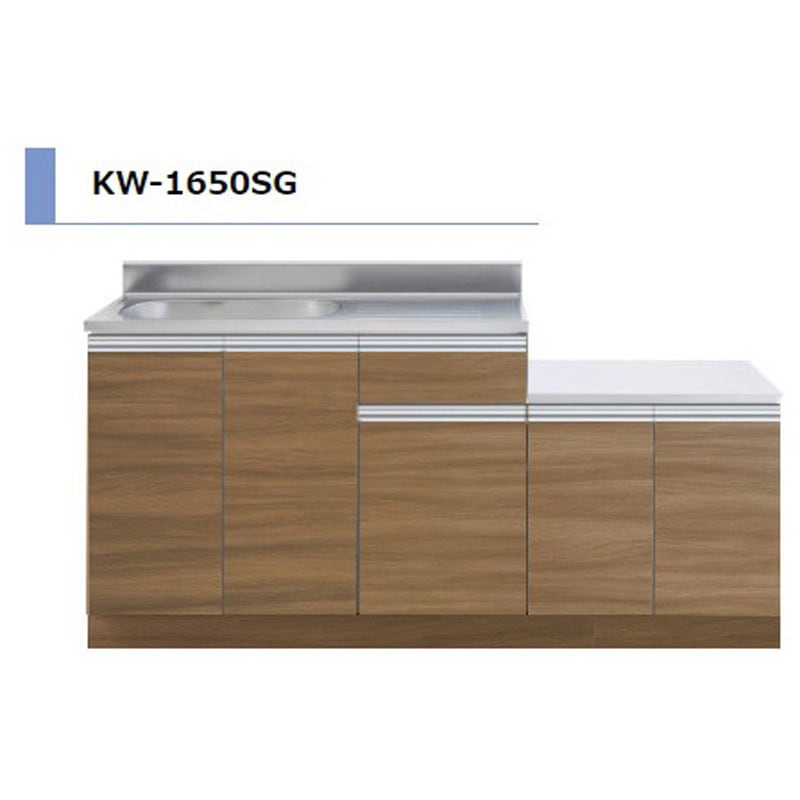 家庭用 ガス台付流し台　完売しました エリア限定配送無料 ガス台付流し台 KW-1800SG アイオ産業 標準鏡面扉
