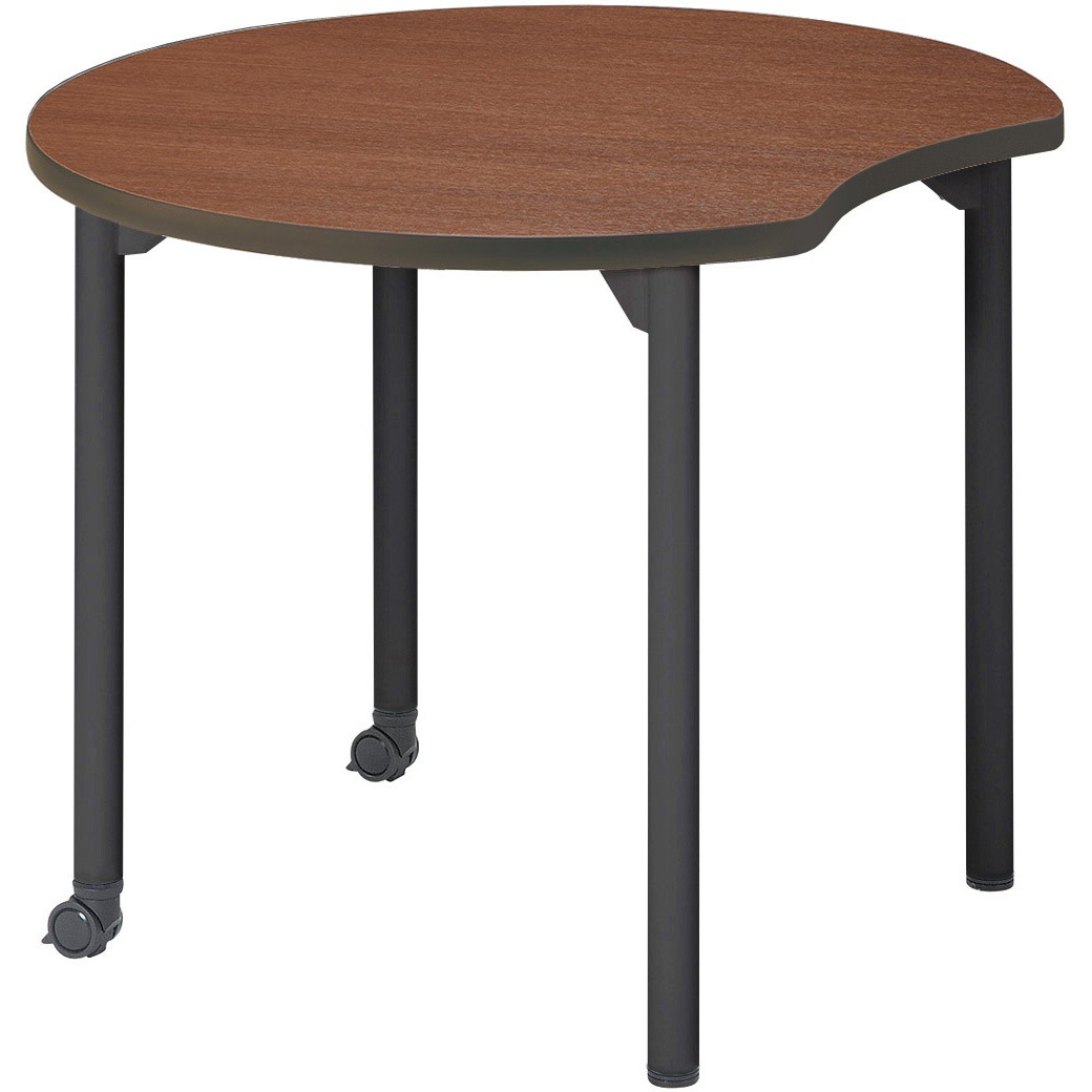 EDL-B900MM-WN ミーティングテーブル ニシキ工業 組立式 ウォールナット色 幅900mm奥行845mm高さ640mm  EDL-B900MM-WN